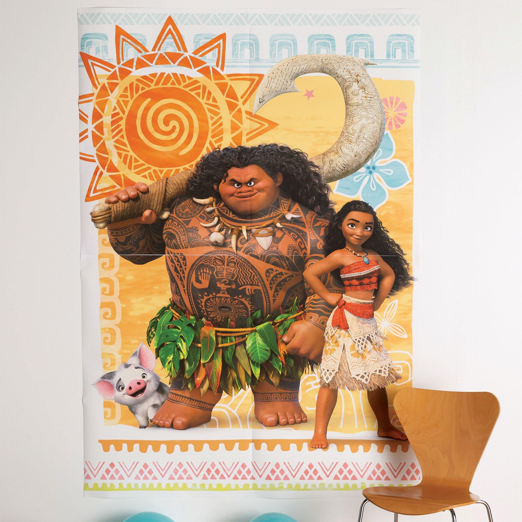 Moana Paper Scene Setter, 4pc, 4.5ft x 6.6ft