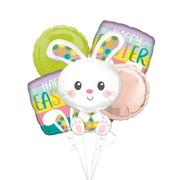 Multicolor Easter Bunny Happy Easter Foil Balloon Bouquet, 5pc