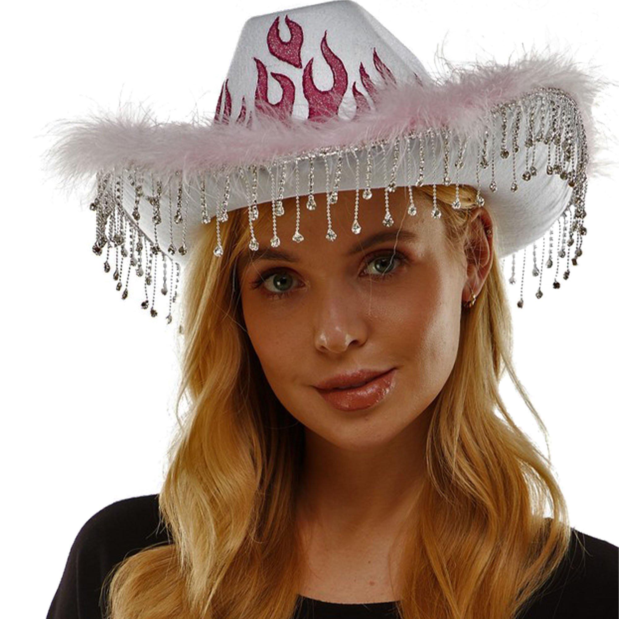 Adult Pink Flame Fabric Cowboy Hat Party City