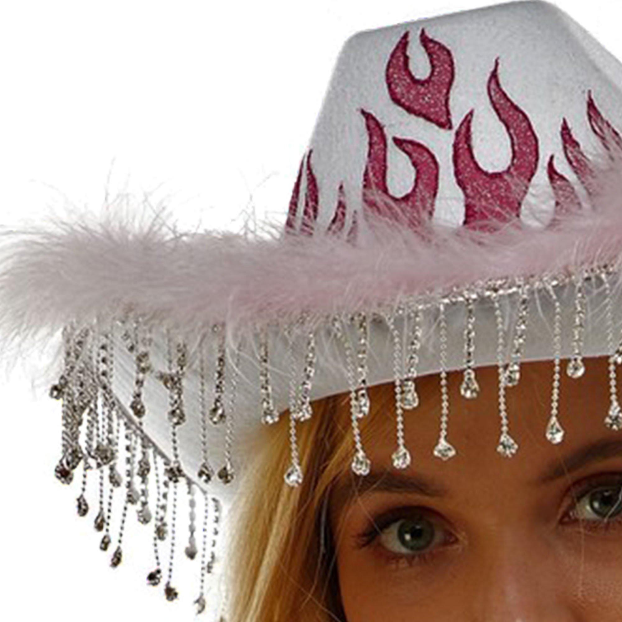 Adult Pink Flame Fabric Cowboy Hat