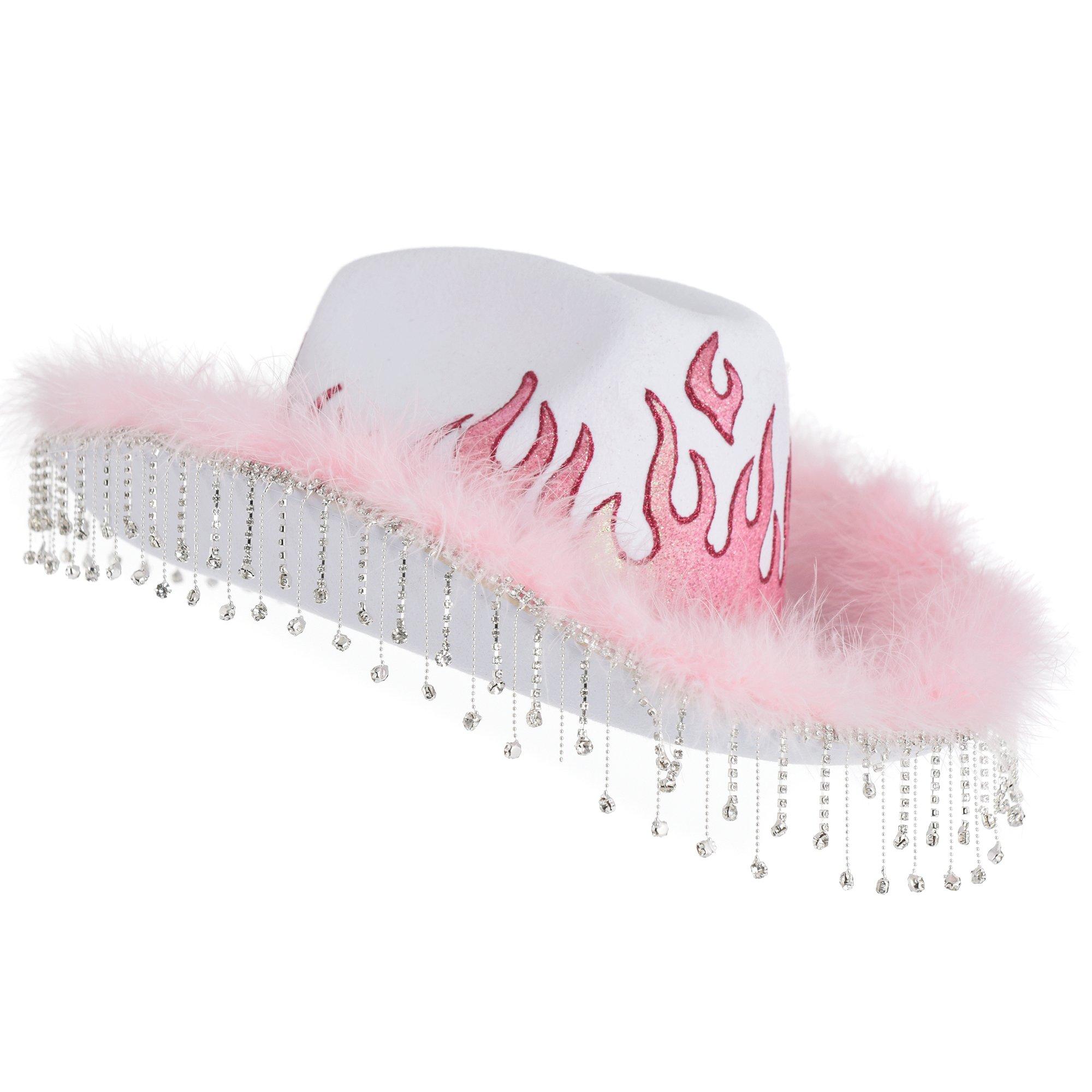 Adult Pink Flame Fabric Cowboy Hat