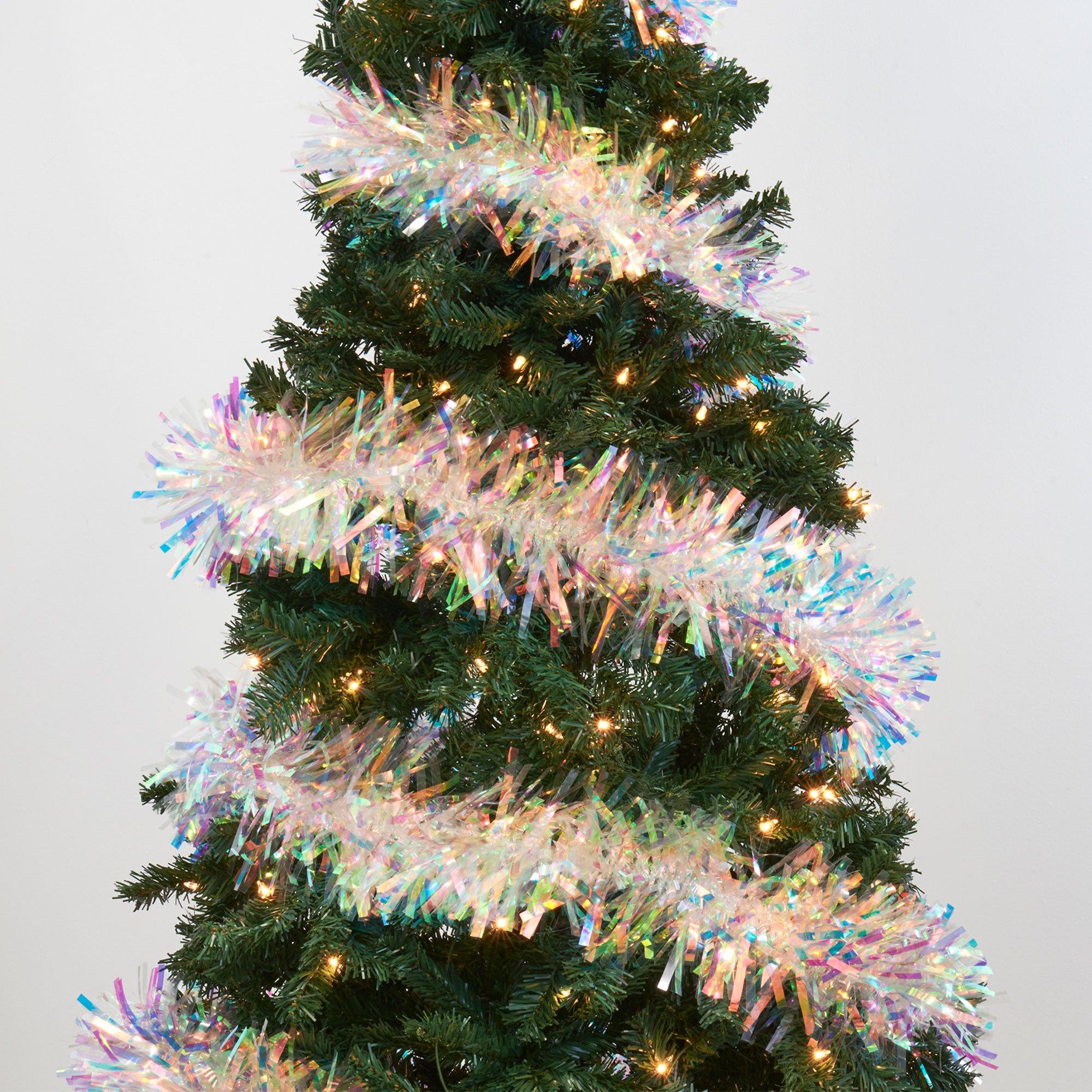 Iridescent Christmas Tinsel Garland, 9ft Party City