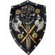 Black & Gold Dark Warrior Shield, 13in x 19in - High-Density Foam Prop