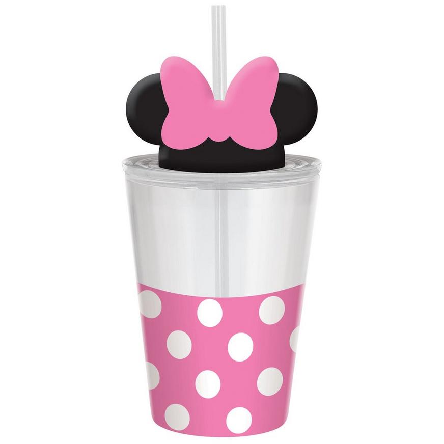 Minnie Mouse Forever Plastic Party Cup with Straw & Lid, 12oz