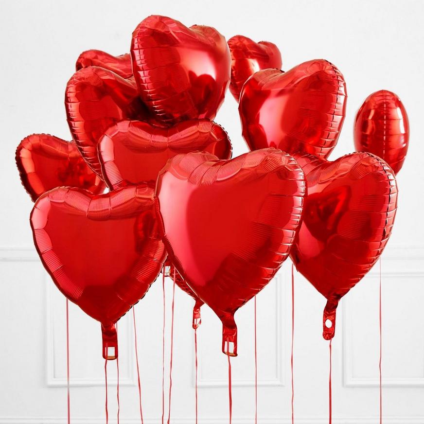 Love Hearts Valentine Balloon Bouquet, 5pc