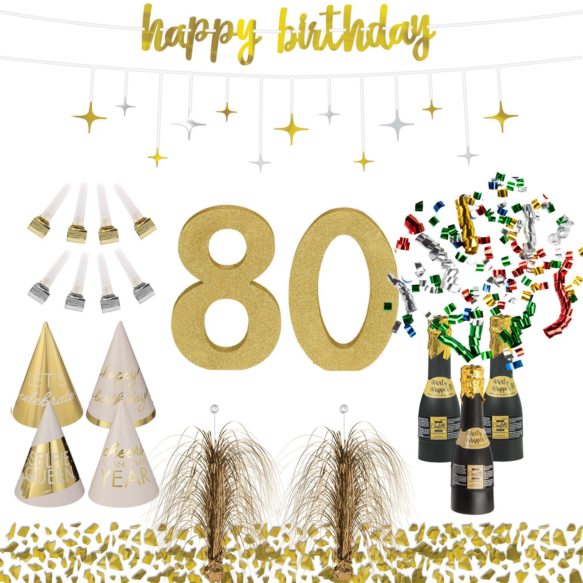 Golden Age 80th Birthday Table Decorating Kit | Party City