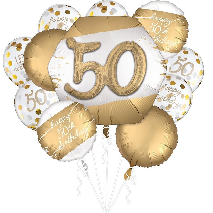 Golden Age 50th Birthday Balloon Bouquet