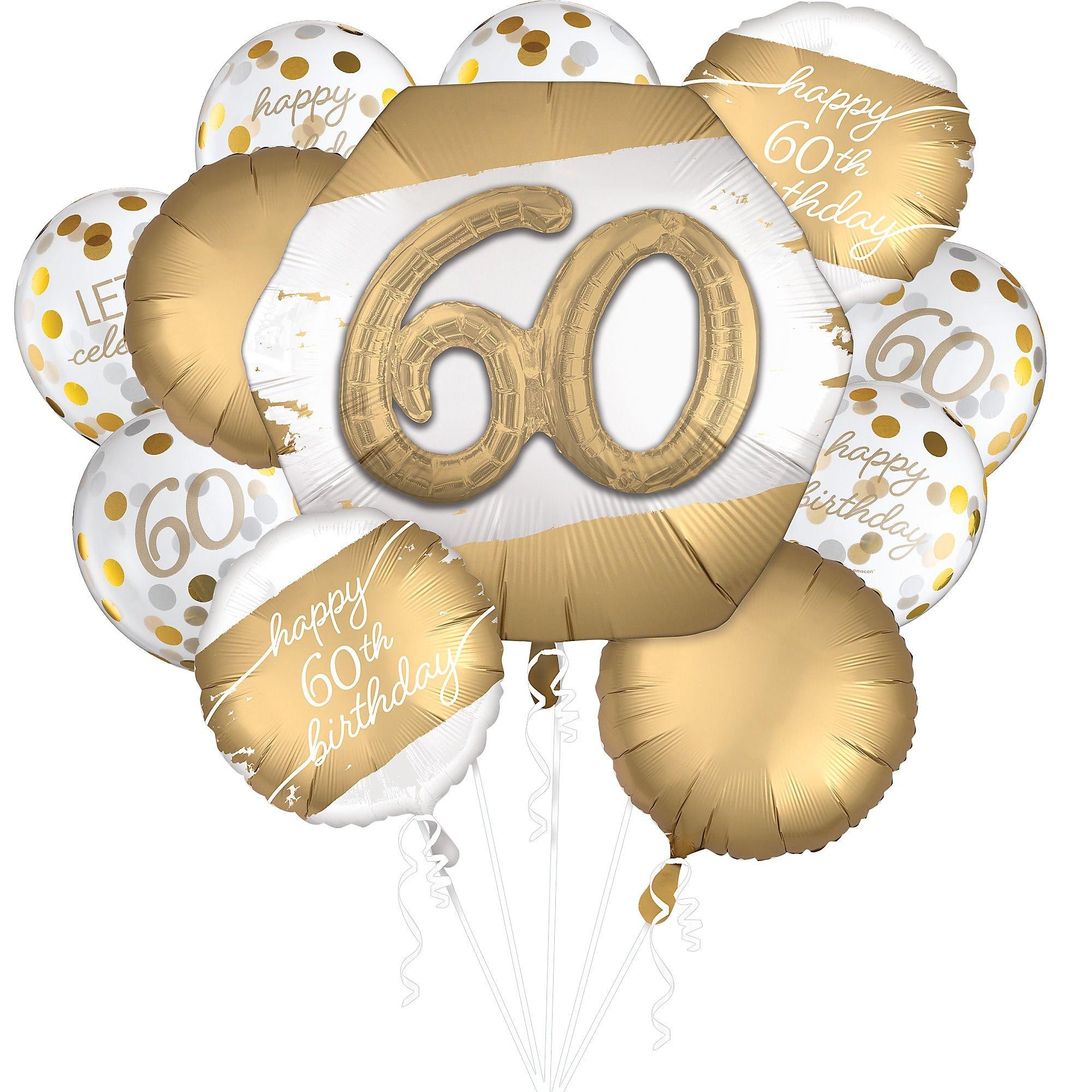 60 Anniversary Gold Numbers with Golden Confetti. Celebration 60th