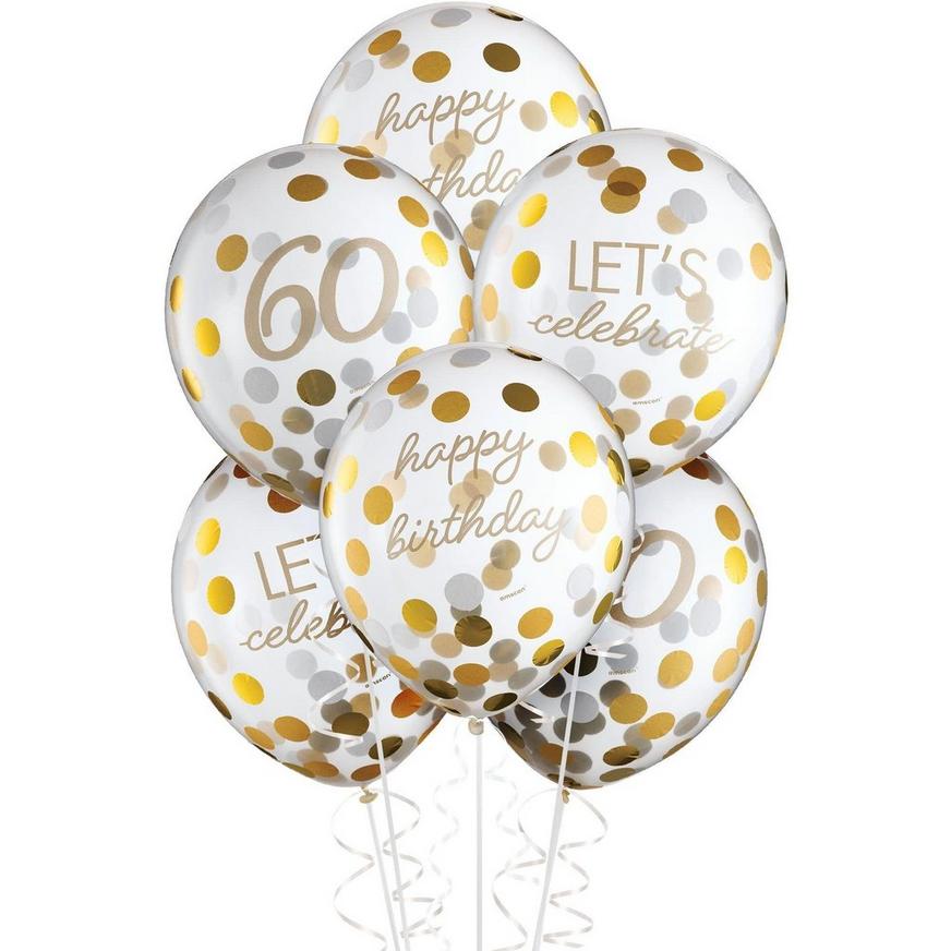 Golden Age 60th Birthday Balloon Bouquet