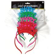 Light-Up Glitter Happy New Year Spray Headbands, 4ct