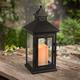 Classic Black Metal LED Candle Lantern, 6in x 15in