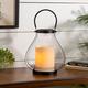 Schoolhouse LED Candle Metal & Glass Lantern, 8.25in x 10.25in