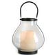 Schoolhouse LED Candle Metal & Glass Lantern, 8.25in x 10.25in