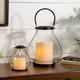Schoolhouse LED Candle Metal & Glass Lantern, 5.25in x 5.91in