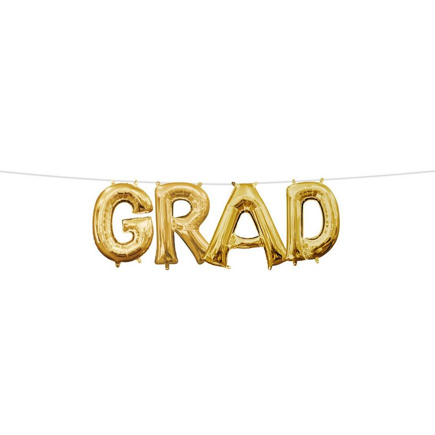Gold Grad Balloon Phrase, 13in Letters