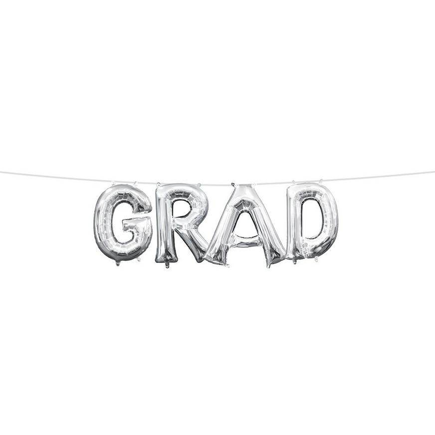 Silver Grad Balloon Phrase, 13in Letters