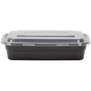 Rectangular Plastic Microwave Tray Container, 8in, 38oz, 4ct