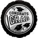 Black, Silver & Gold Congrats Grad Cap Foil Balloon Bouquet, 5pc