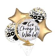 Change the World 2023 Graduation Foil Balloon Bouquet, 5pc