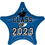 Blue Grad Cap & Stars Class of 2023 Foil & Latex Balloon Bouquet, 9pc