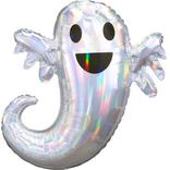 Iridescent Friendly Ghost Foil Balloon, 25in x 28in - Halloween