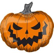 Scary Halloween Jack-o'-Lantern Foil Balloon, 29in x 27in