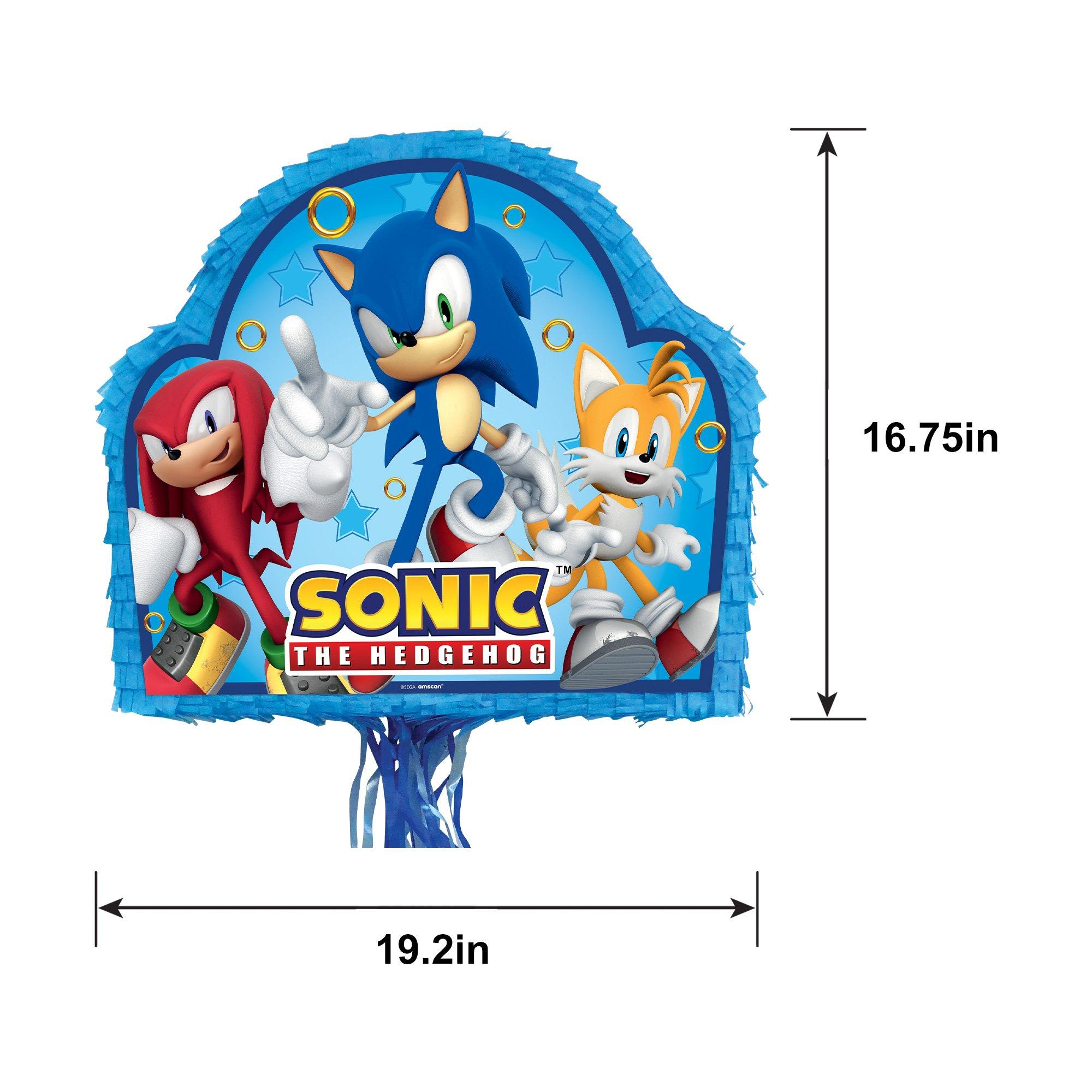 Pull String Sonic the Hedgehog Pinata, 19.2in x 16.75in