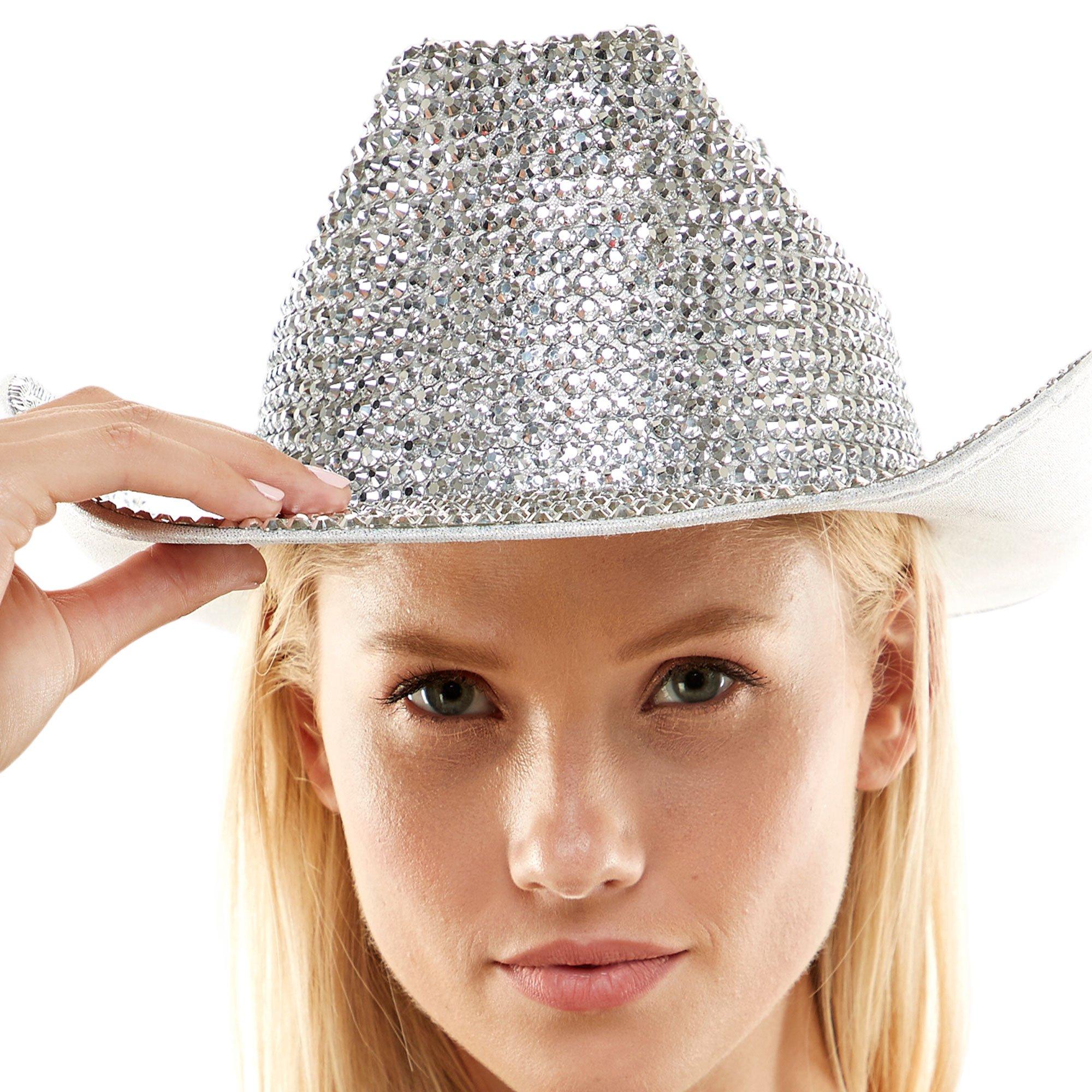 Adult White Rhinestone Cowboy Hat