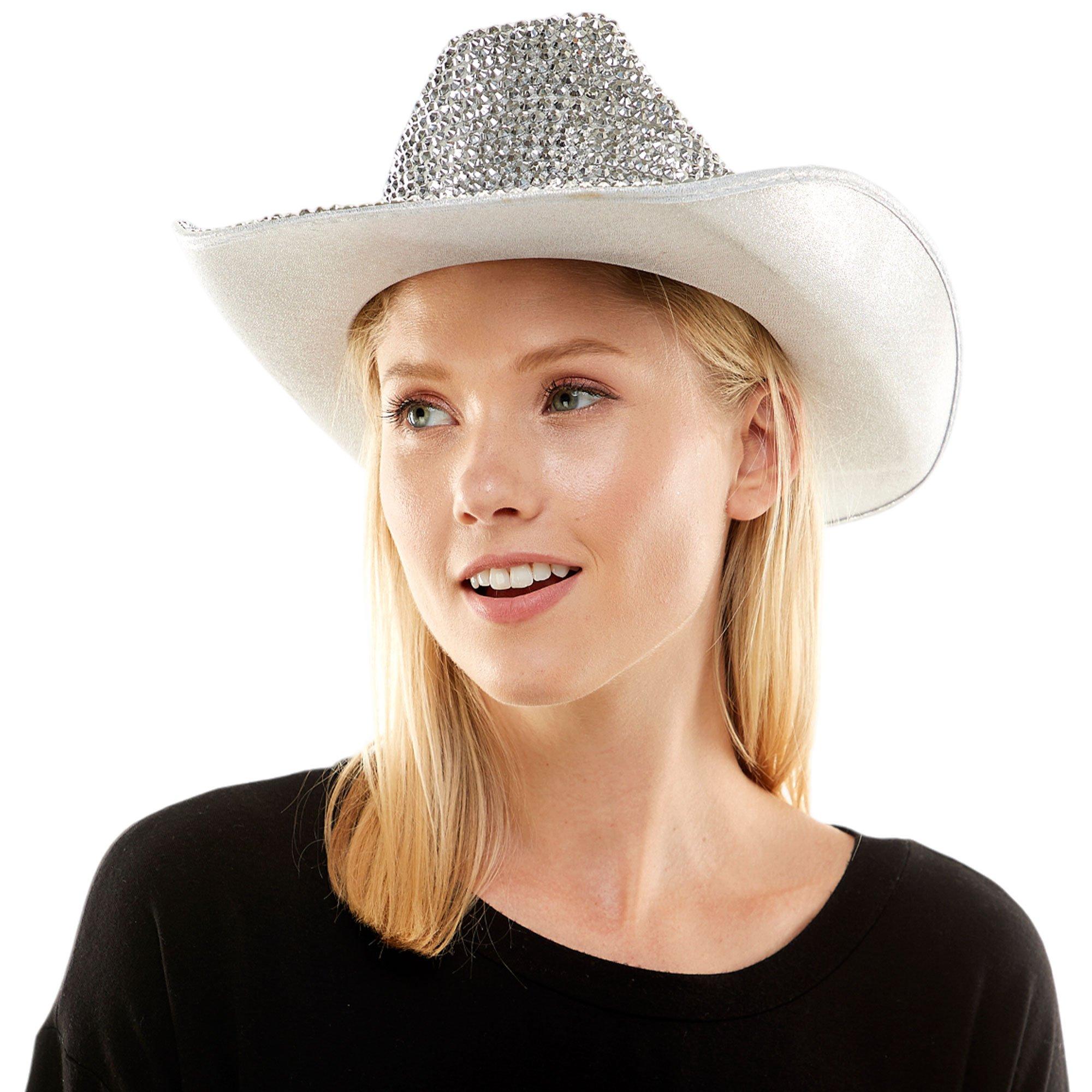 Adult White Rhinestone Cowboy Hat