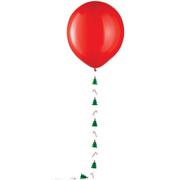 1ct, Red Latex Balloon (24in) with Christmas Tree & Candy Cane Balloon Tail (5.25ft)