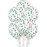 6ct, 12in, Holly Berry Christmas Latex & Foil Confetti Balloons
