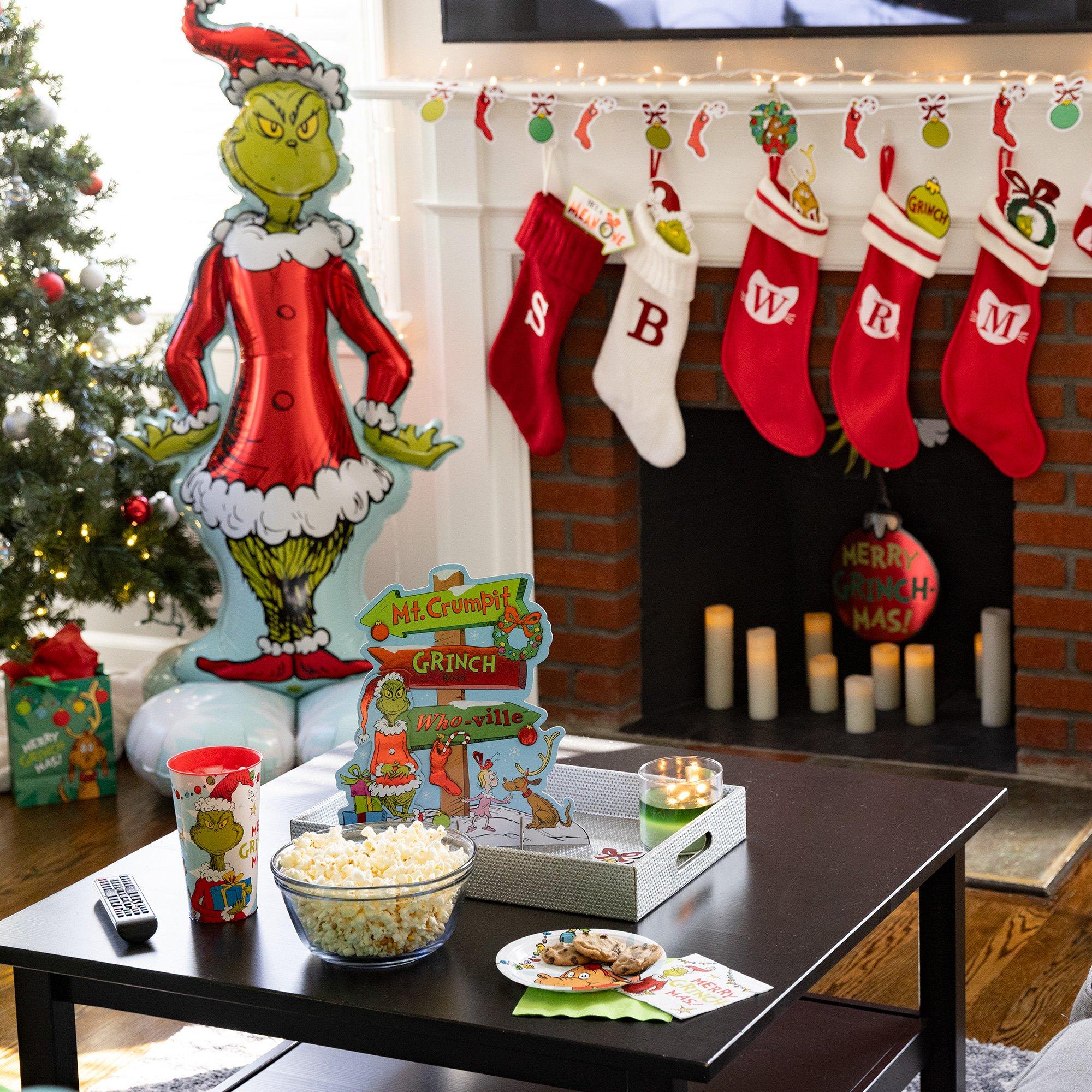 PartyCity AirLoonz Christmas Grinch Foil Balloon, 59in - Dr. Seuss How