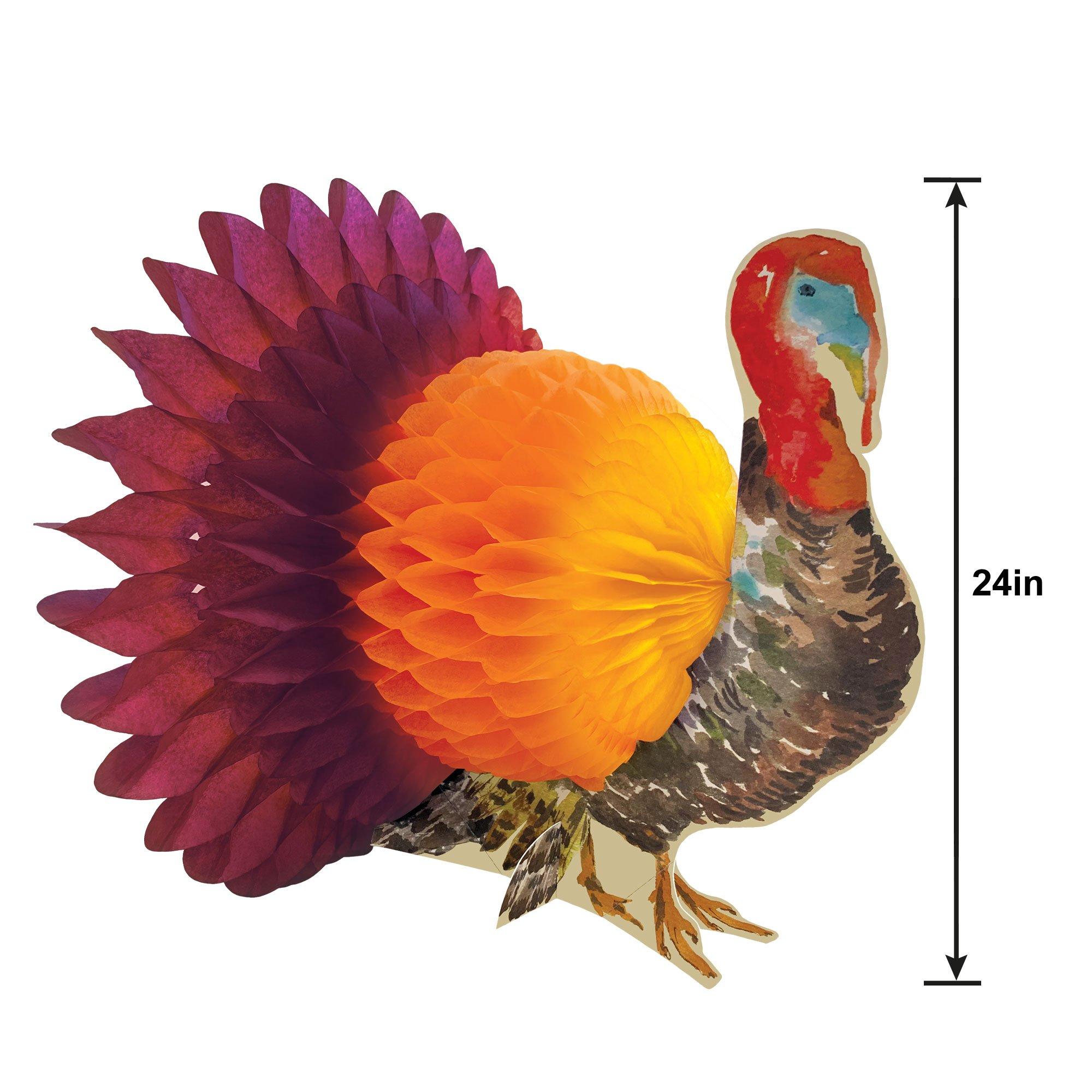 Thanksgiving Turkey Paper Honeycomb Centerpiece, 24in | Party City