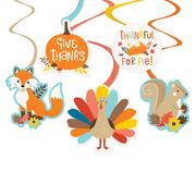 Happy Thanksgiving Cardstock Spiral Decorations, 30ct