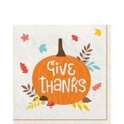 Give Thanks Fall Paper Lunch Napkins, 6.5in, 40ct
