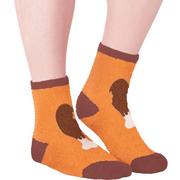 Adult Fuzzy Orange Turkey Leg Socks