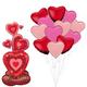 AirLoonz Stacked Hearts & Red & Pink Heart Balloon Bouquet Kit, 13pc