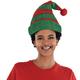 Glitter Green & Red Adjustable Striped Elf Hat for Kids & Adults