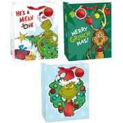 Grinch's Christmas Paper Favor Bags, 7in x 9in, 3ct