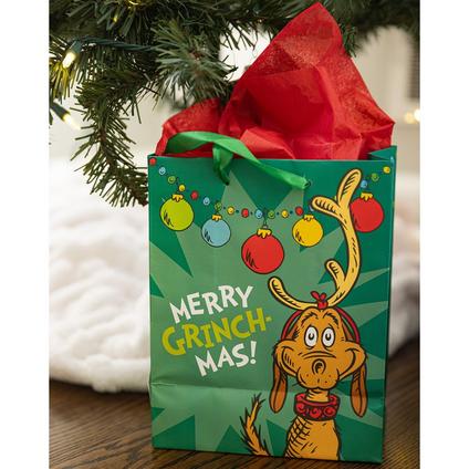 Grinch's Christmas Paper Favor Bags, 7in x 9in, 3ct