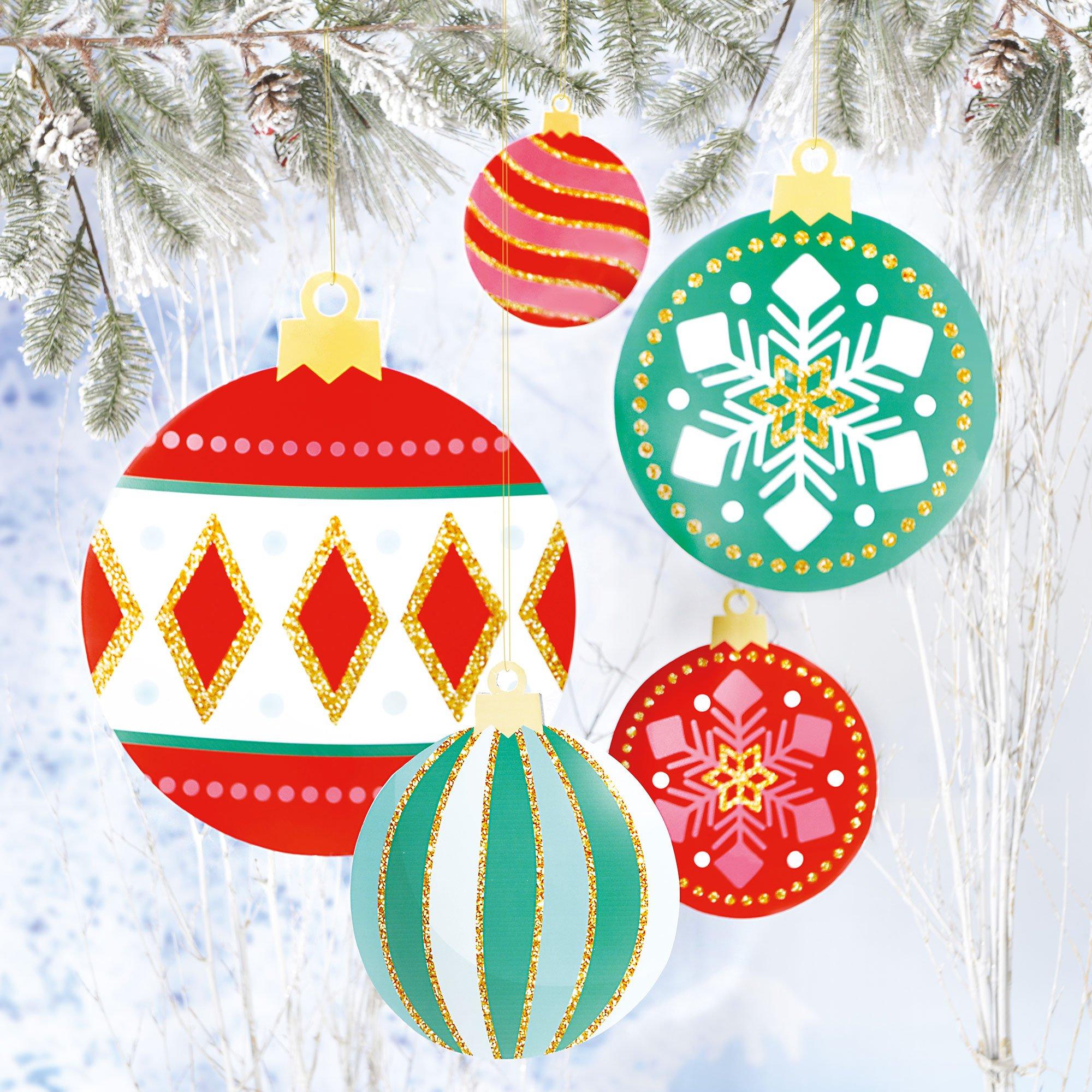 Black and Rose Gold Christmas Ornaments Clipart