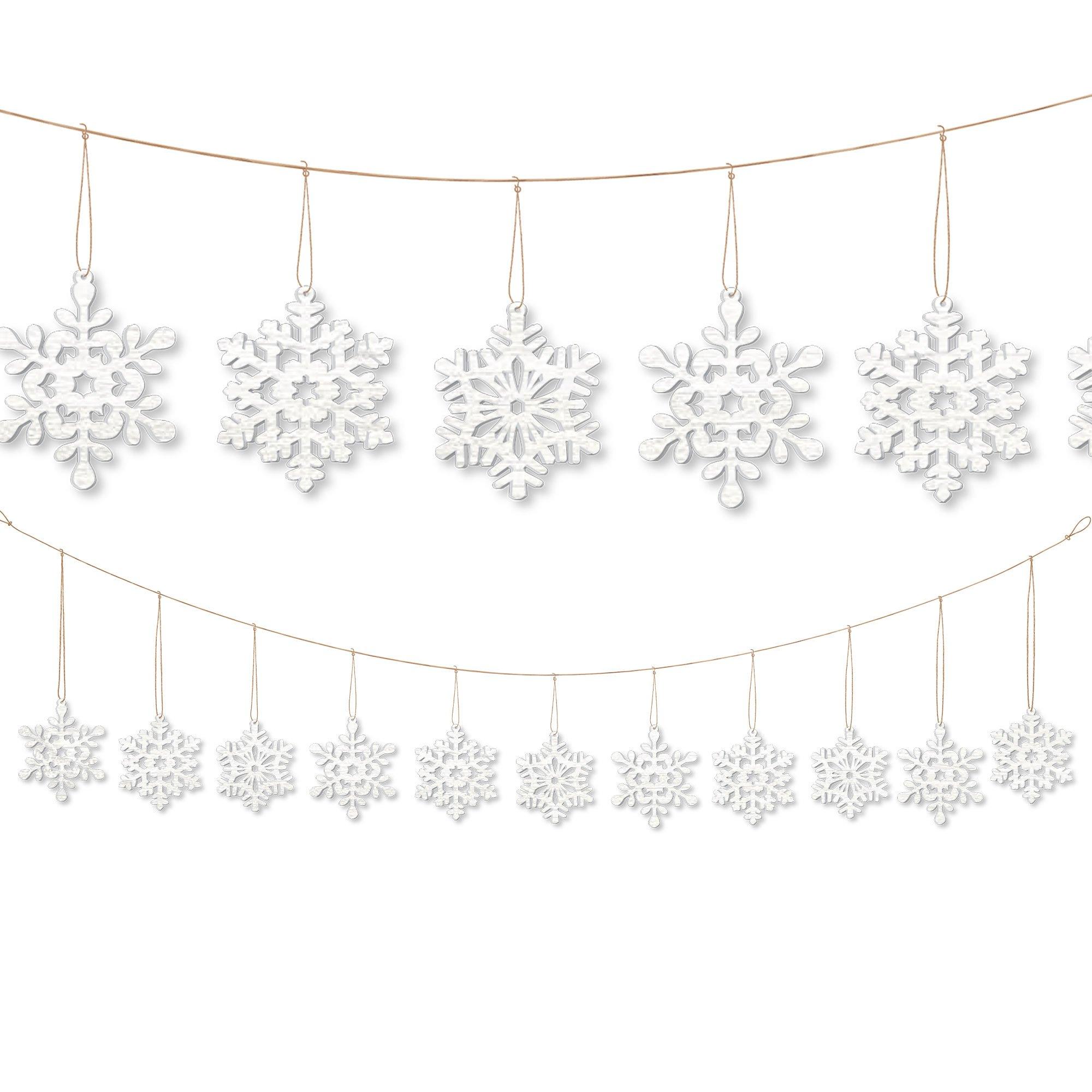 White Snowflake Wood Garland, 6ft Party City