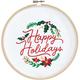 Embroidered Happy Holidays Hoop Sign, 7.87in