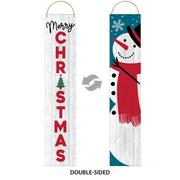 Christmas Snowman Reversible Wood Plank Sign, 46.8in