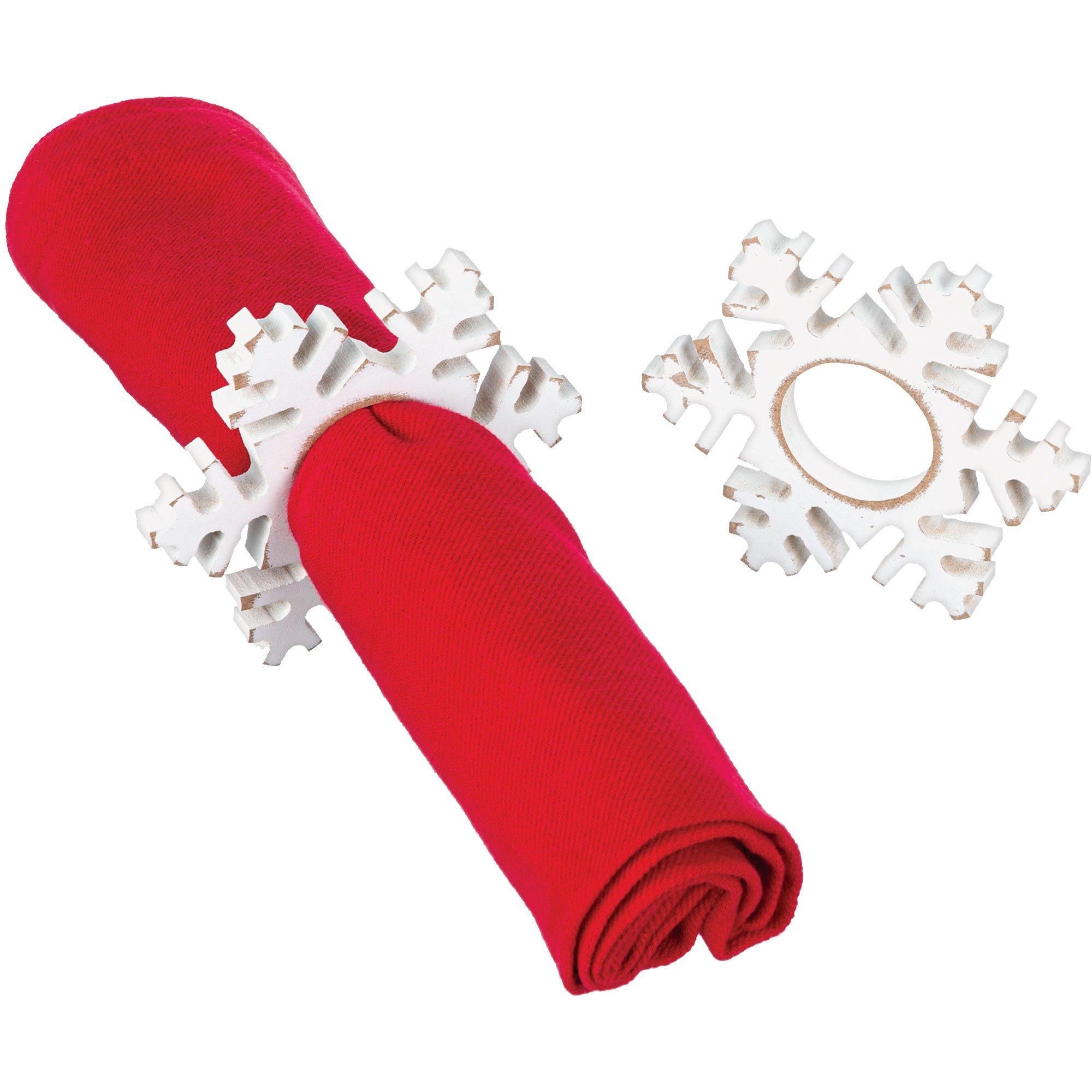 Frosty Wooden Snowflake Candle / Napkin Ring 2.5 Diameter-W T  Collection-840346158313-TTW-FXQ96670CS-The Village Merchant