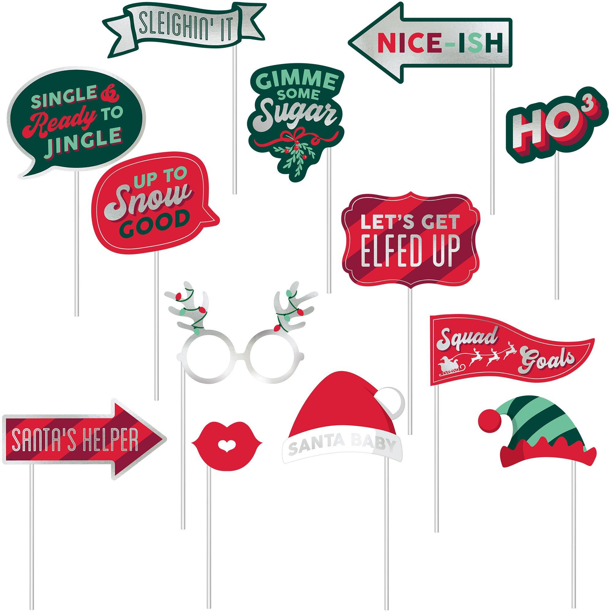 Crackin Christmas Party Photo Booth Props 13pc Party City