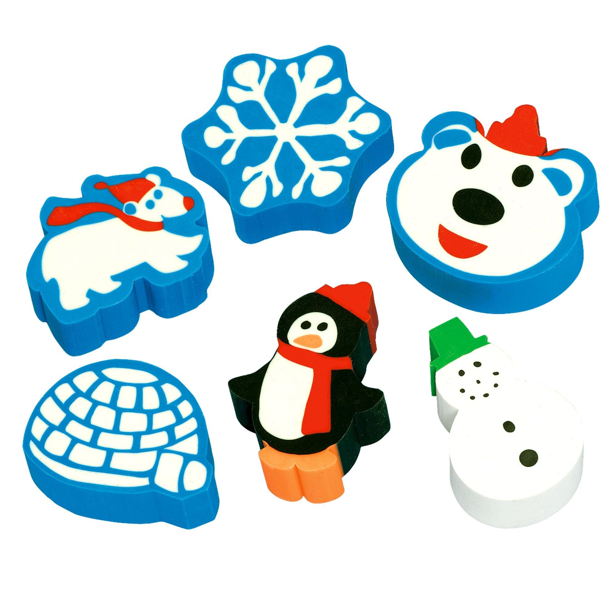 3 pcs christmas erasers New cute ice and snow time transparent