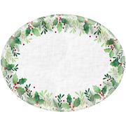 Christmas Holly Oval Textured Melamine Platter, 15.3in x 21.6in