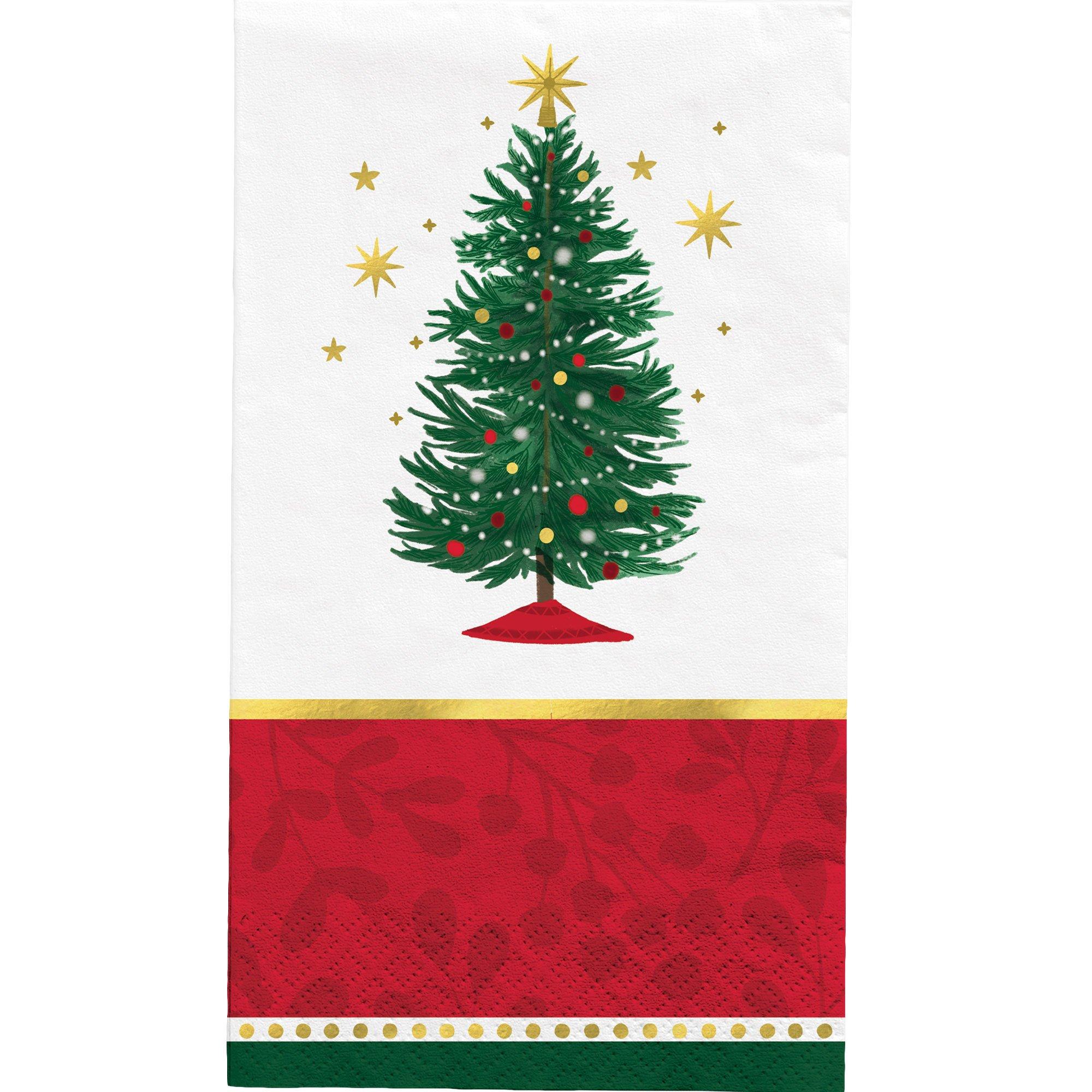 Christmas-motif Guest Towel - Dark green/Christmas tree - Home All