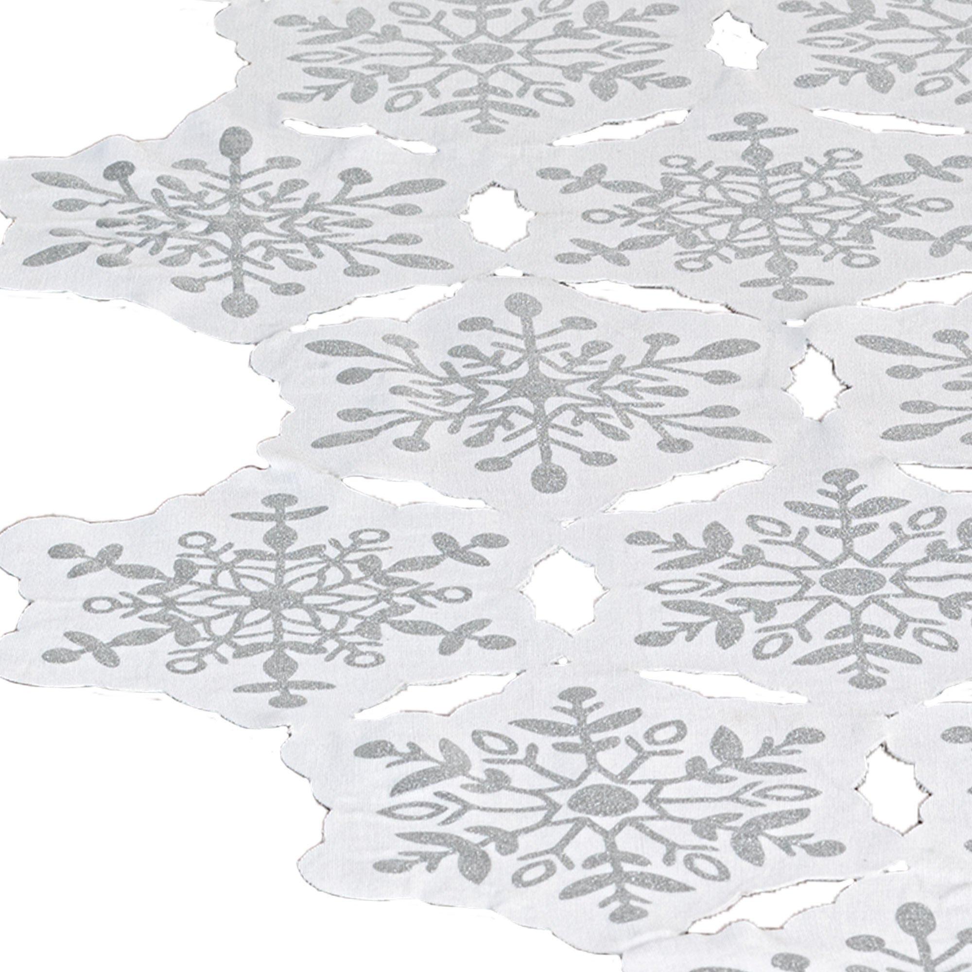 Snowflake Fabric Table Runner, 20.5in x 55in
